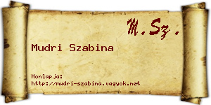 Mudri Szabina névjegykártya