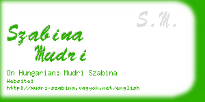 szabina mudri business card